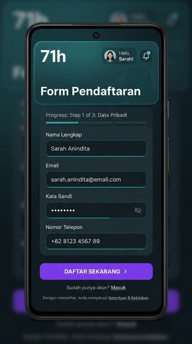 Membuat Akun Baru di 71h untuk Pengguna Android