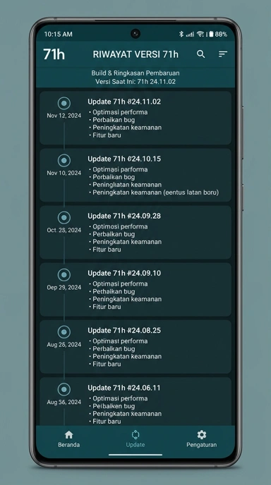Riwayat Versi 71h untuk Pengguna Android