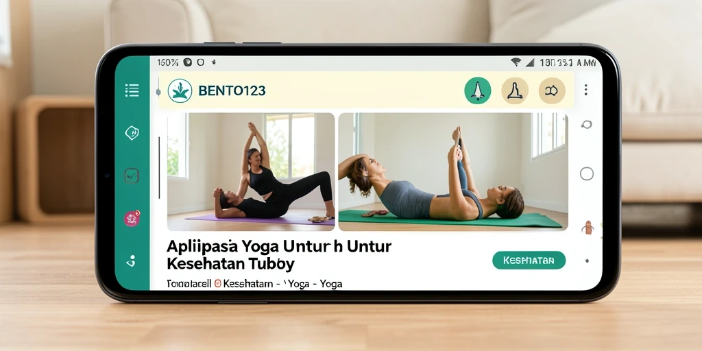 Tampilan antarmuka pengguna BENTO123 saat sesi yoga.