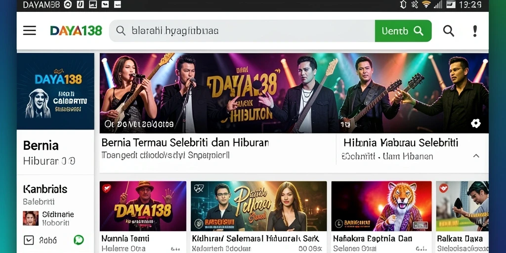 Tampilan fitur berita selebriti dari aplikasi DAYA138.