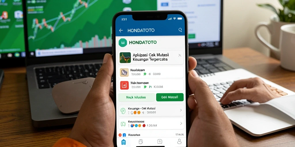 Tampilan antarmuka utama aplikasi HONDATOTO untuk cek mutasi.