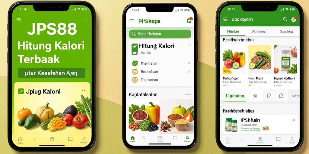 Antarmuka JPS88 menampilkan menu perhitungan kalori yang sederhana dan informatif.