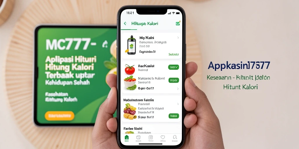 Tampilan antarmuka MC777 yang sederhana dan informatif untuk menghitung kalori.