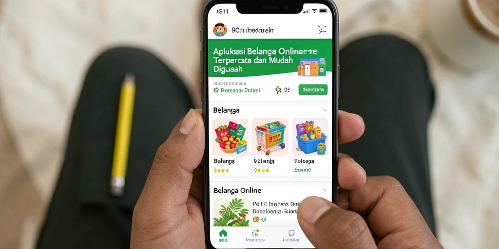 Tampilan antarmuka aplikasi <strong>PG11</strong> untuk belanja online yang praktis dan menarik.
