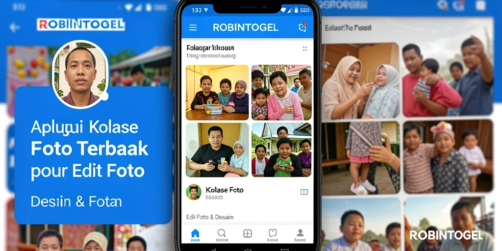 Antarmuka ROBINTOGEL yang menarik dan mudah digunakan untuk kolase foto.