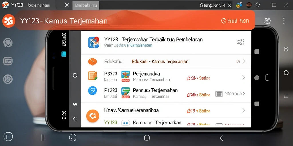 Tampilan antarmuka YY123 yang sederhana dan user-friendly.